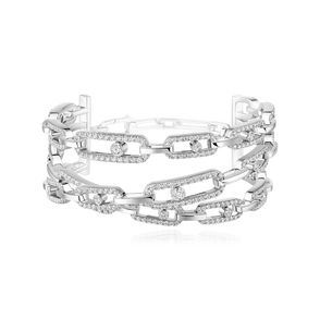 Move Link Three-row Cuff Bracelet