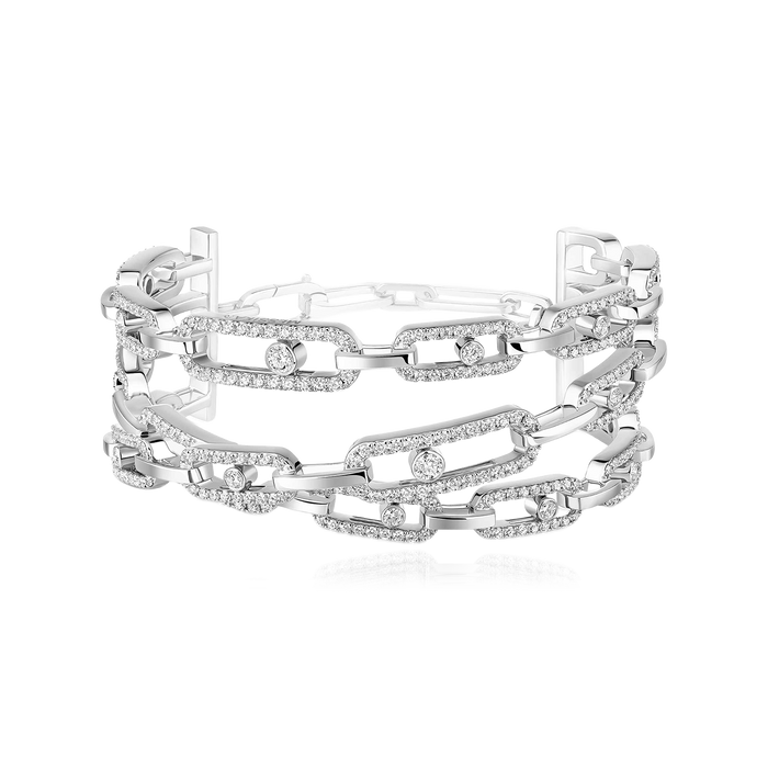 Move Link Three-row Cuff Bracelet