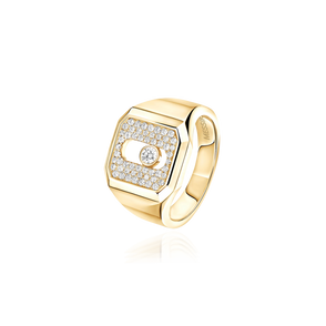 Move Joaillerie Pavé Signet Ring