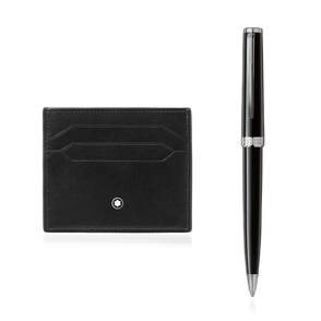 Montblanc Pix Ballpoint Pen Black + Card-holder Set