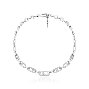 Move Link Pavé Necklace