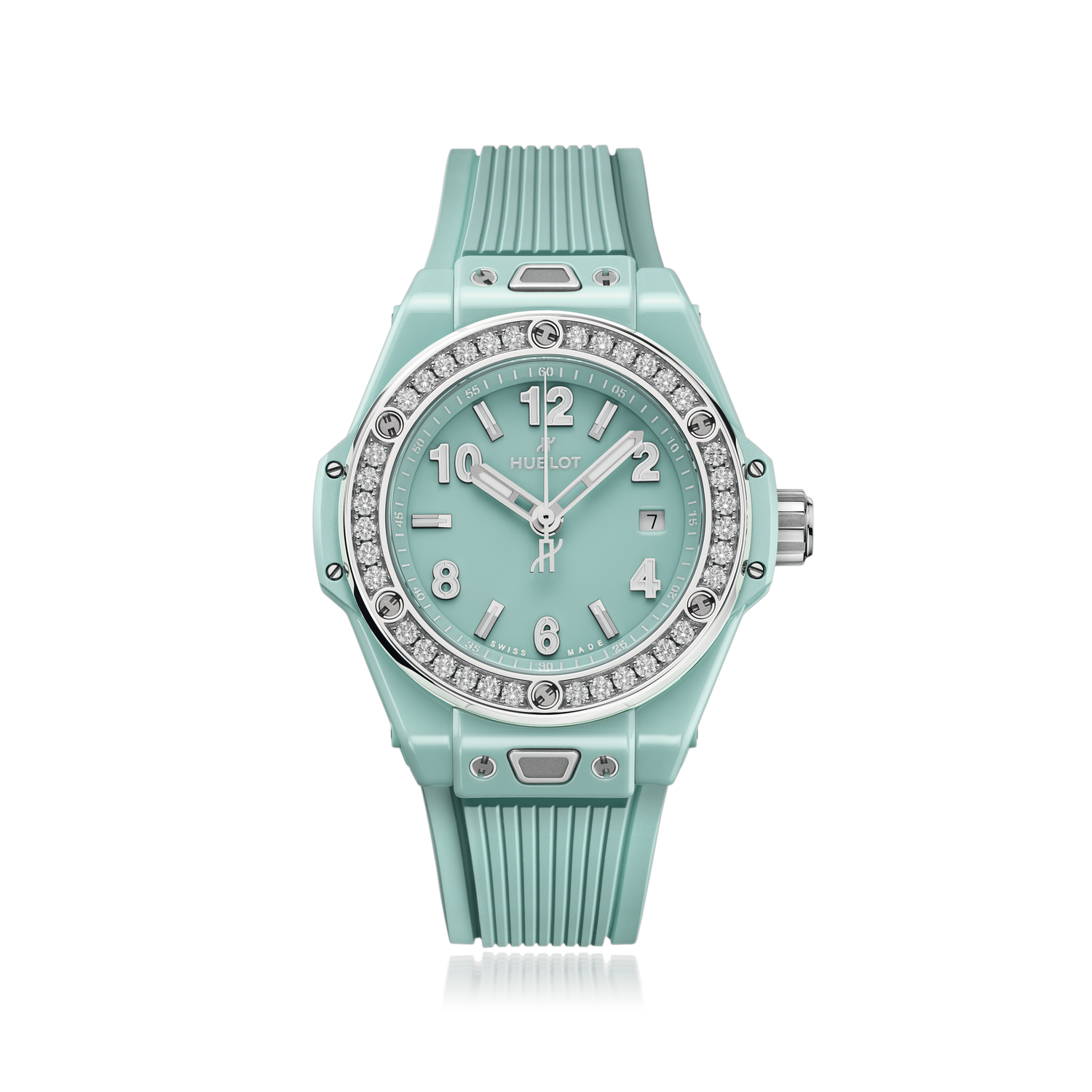 Big Bang One Click Mint Green Ceramic Diamonds – David Rosas