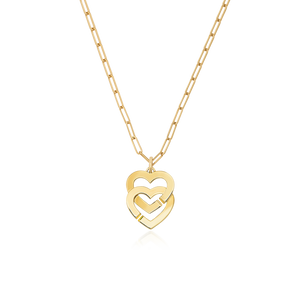 Pendant on chain Double Cœurs R15