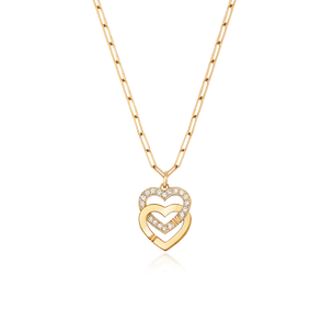 Pendant on chain Double Cœurs R15