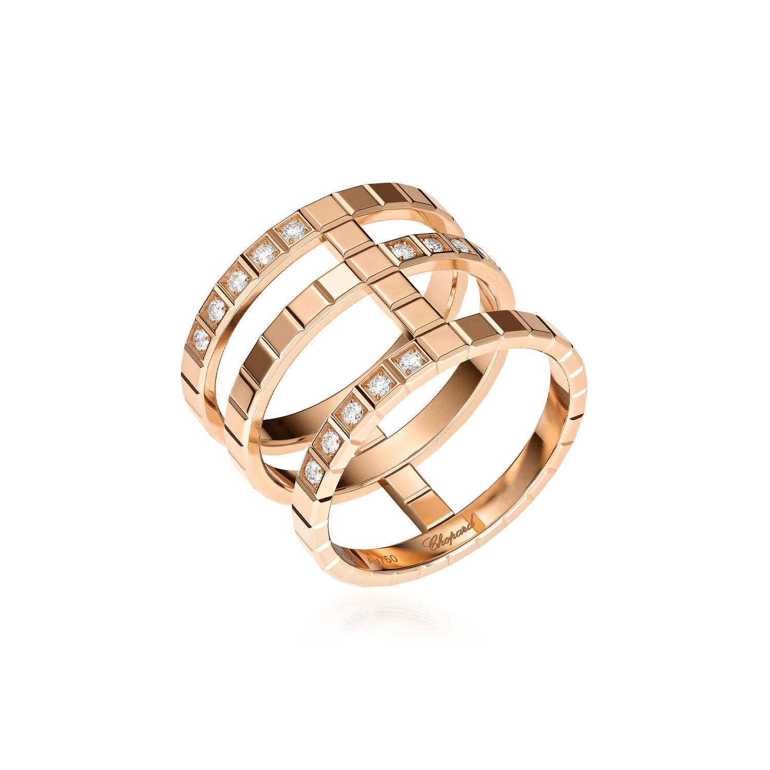 Chopard ice cube ring deals rose gold