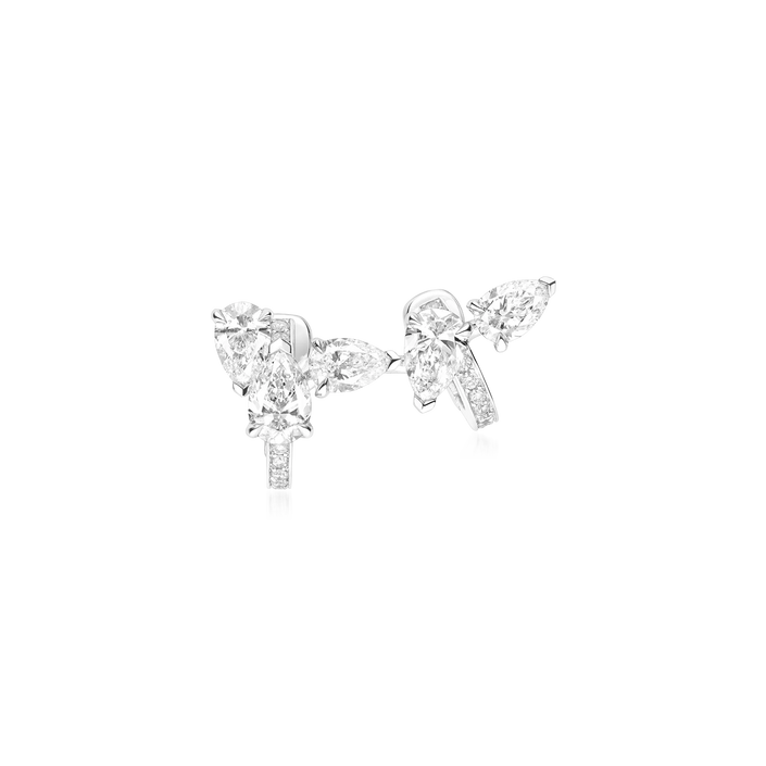 Serti sur Vide Earring set with 5 diamonds