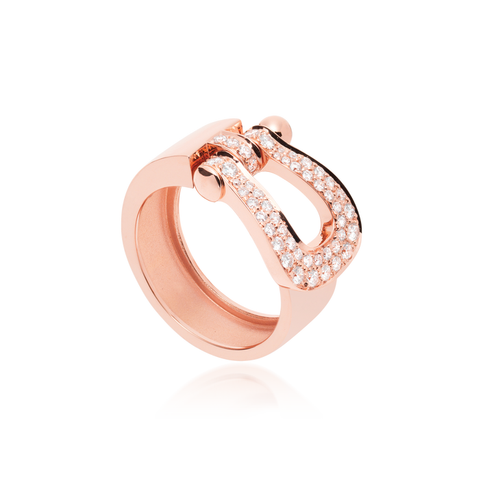 Fred Force 10 Ruban Ring Pink Gold & Diamonds