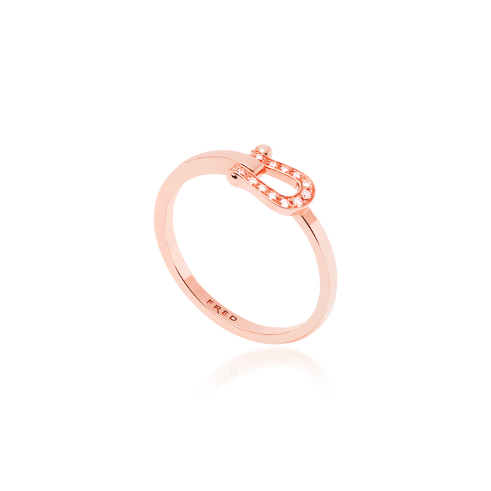 Fred Force 10 Ruban Ring Pink Gold & Diamonds