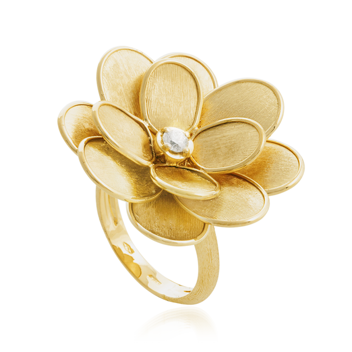 Marco Bicego Lunaria Petali Ring Yellow Gold & Diamond Large