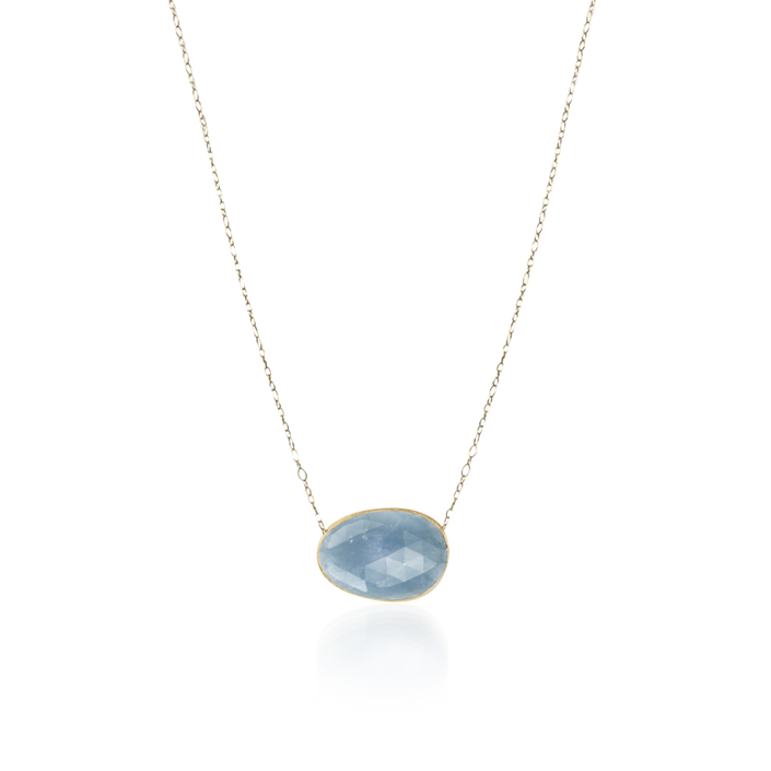 Marco Bicego Lunaria Neckalce Yellow Gold & Aquamarine