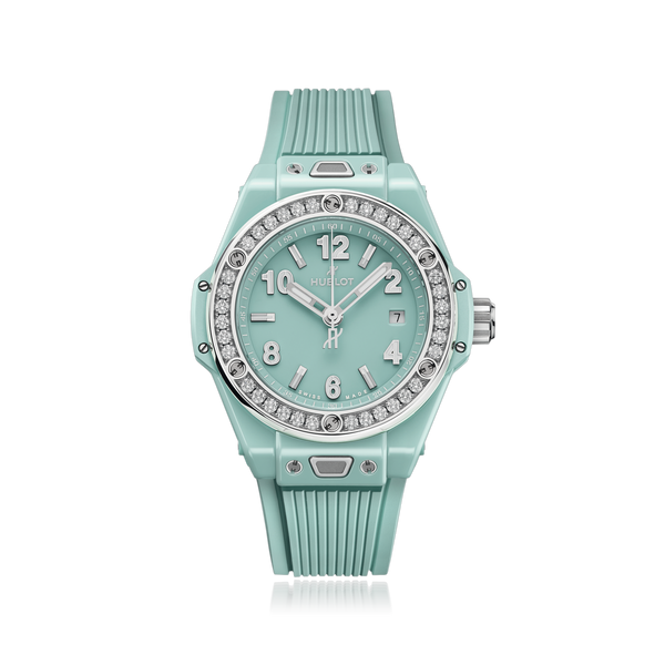 Big Bang One Click Mint Green Ceramic Diamonds – David Rosas