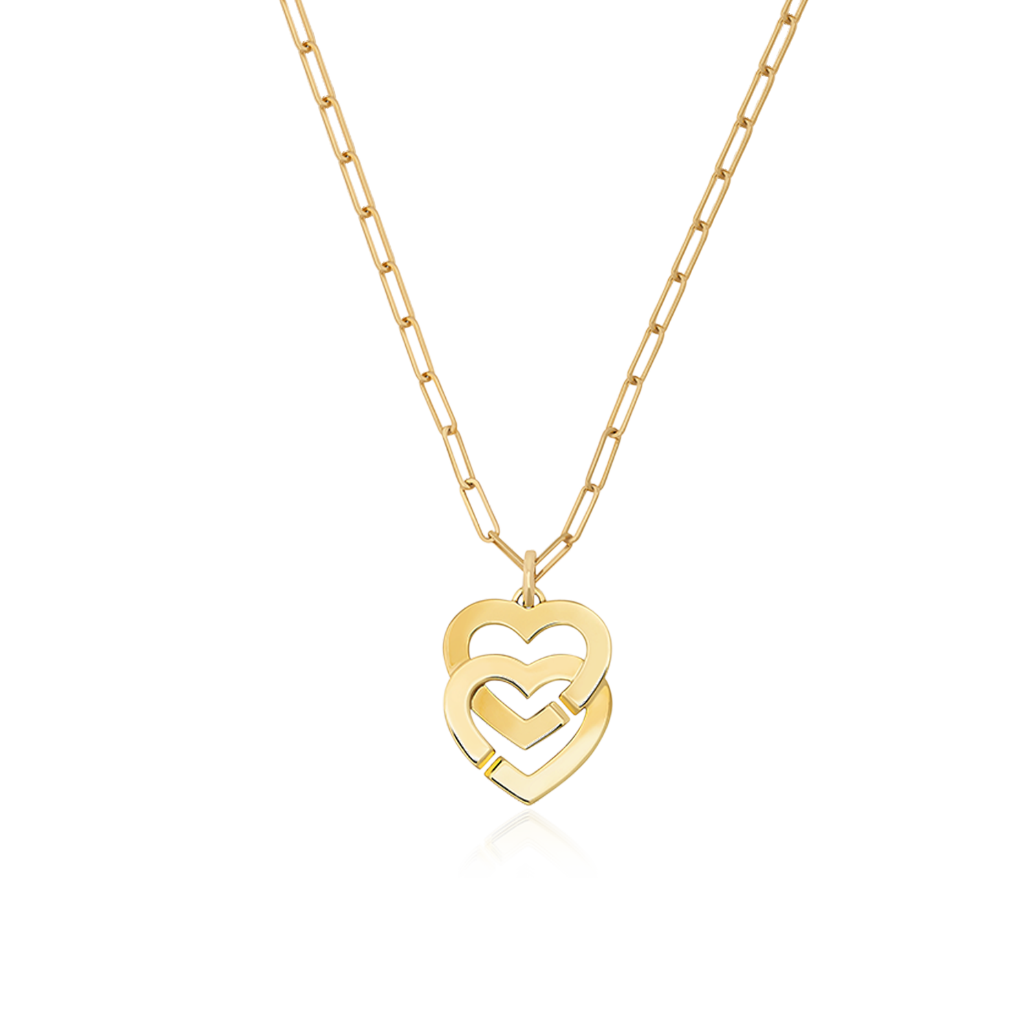 Pendant on chain Double Cœurs R15