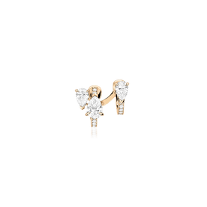 Serti sur Vide earring set with 3 diamonds