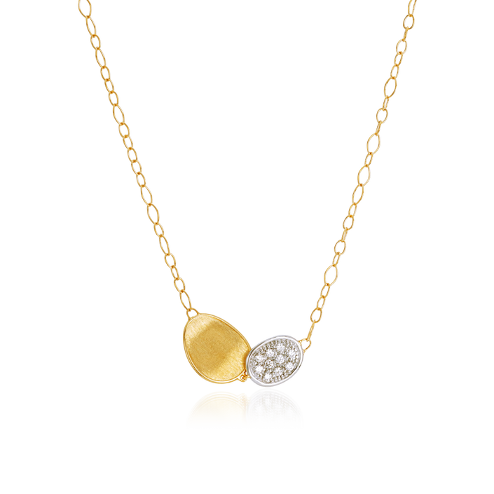 Marco Bicego Lunaria Necklace Yellow & White Gold With Diamonds
