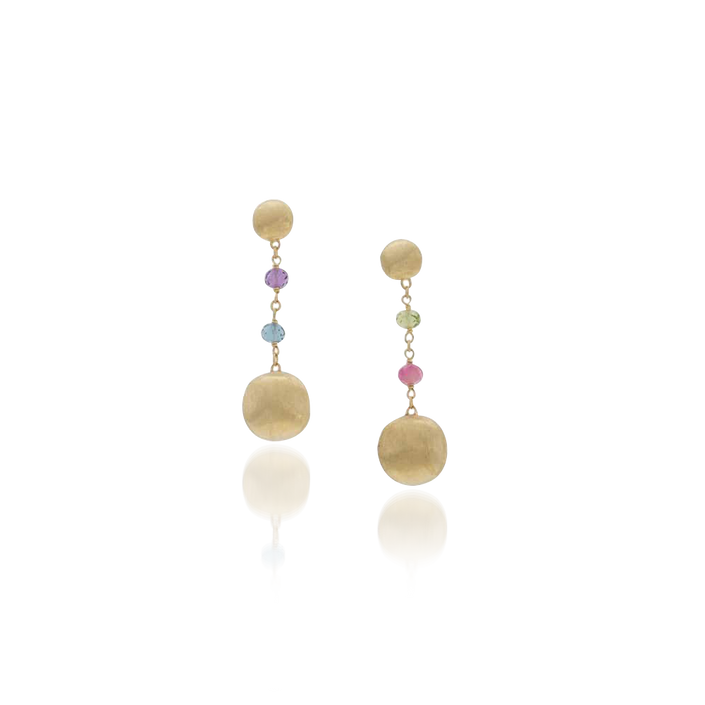 Marco Bicego Africa Earrings Yellow Gold And Mixed Stones