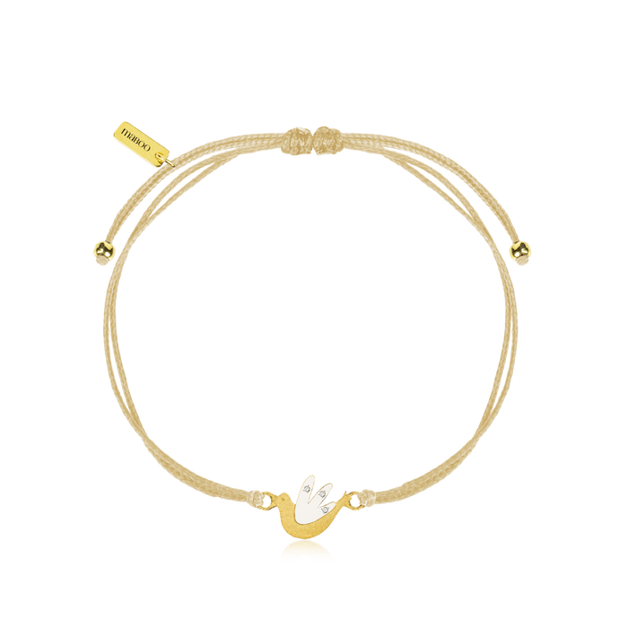 Gold and diamond beige bracelet - My Peace