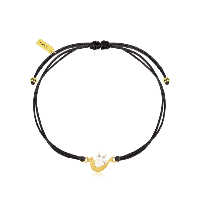 Gold and diamond anthracite bracelet - My Peace