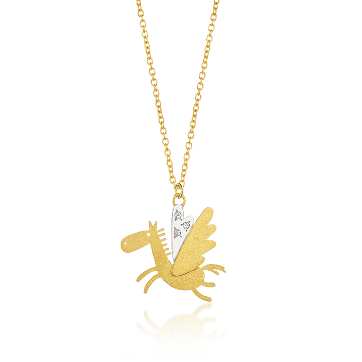 Gold and diamond necklace - My Pegasus